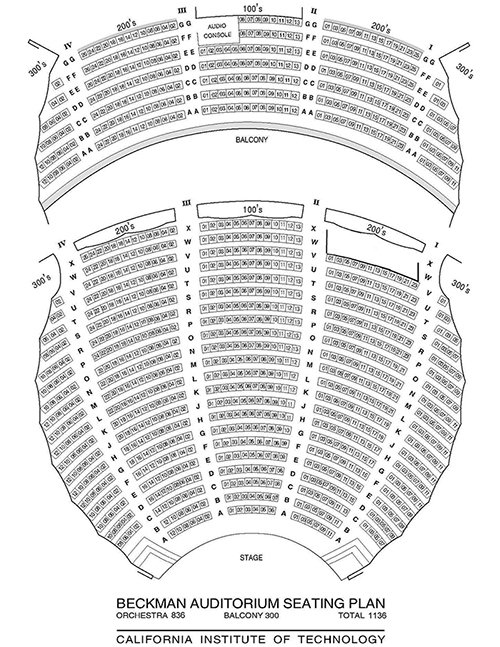 Beckman Auditorium seating chart