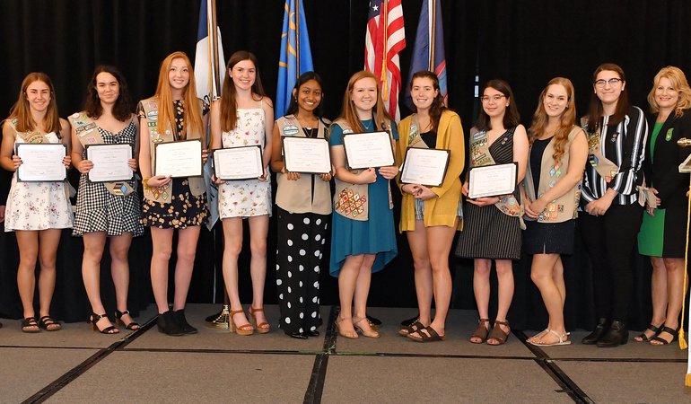 Audrey receiving Education Scholarship Award