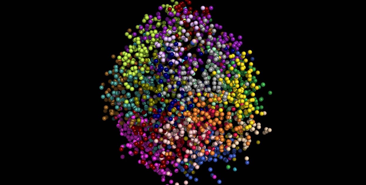 genome positions as colorful dots