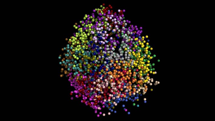 genome positions as colorful dots