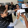 Students interacting in a classroom