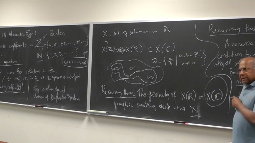 A math professor lecturing