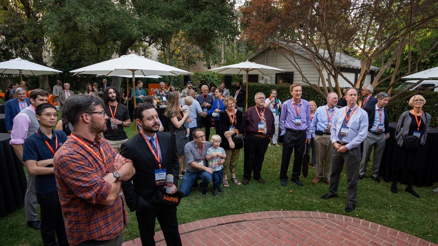 Techers gathered at an outdoor event during Alumni Weekend 2022