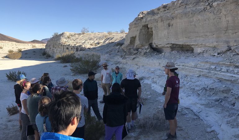Students on geology field trip