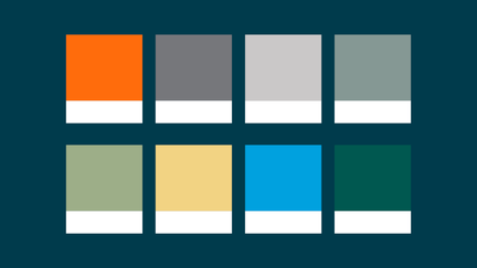 Photo of different Caltech color swatches.