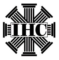 IHC logo. IHC written in Black font with black decal around it