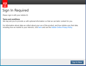 adobe acrobat sign in required alert