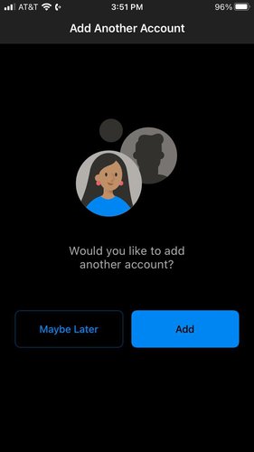 apple outlook mobile add another account screen