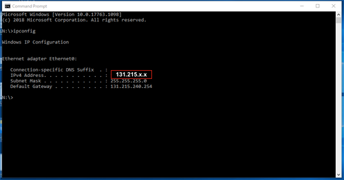 Command Prompt IP Address