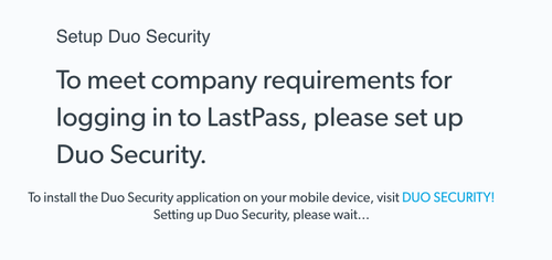 LastPass Duo set up