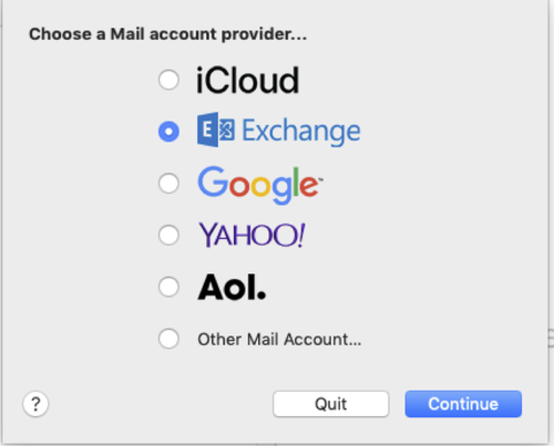 how to set up exchange account on mac mail