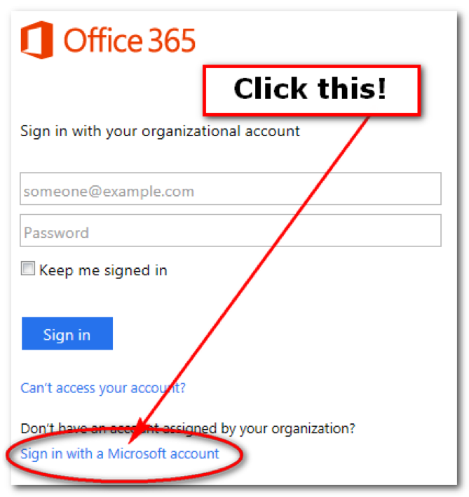 Office365 Click this