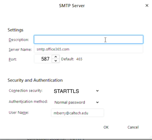 thunderbird smtp settings