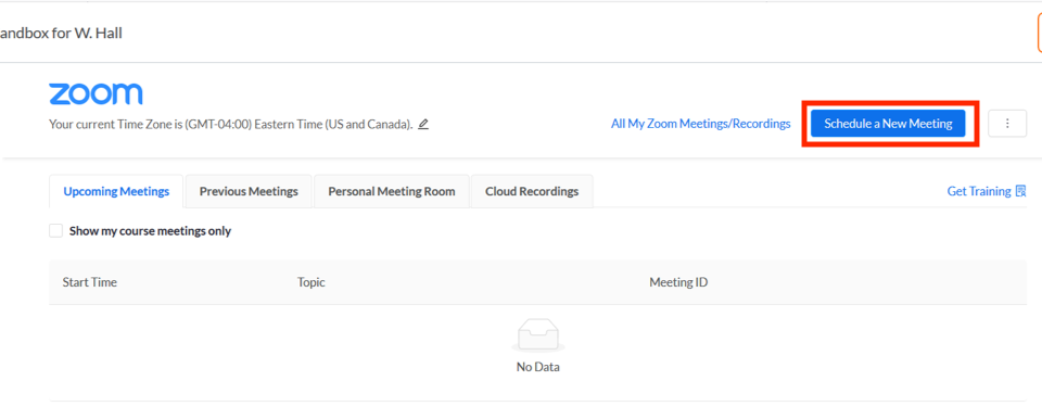 canvas zoom integration, schedule meeting button selected