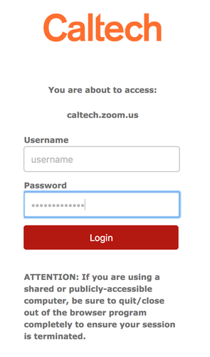 zoom login page caltech