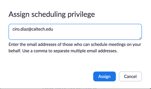 zoom scheduling privilege settings