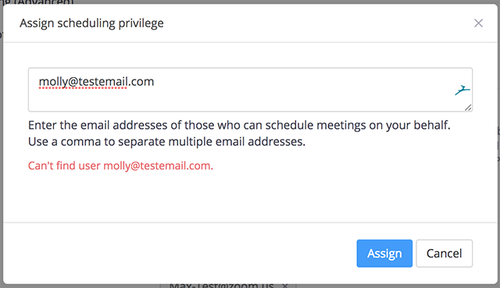 Zoom Scheduling Privilege Error