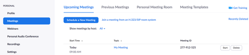 start a zoom meeting