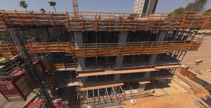 Construction progress of the Ginsburg Center as of August 2025