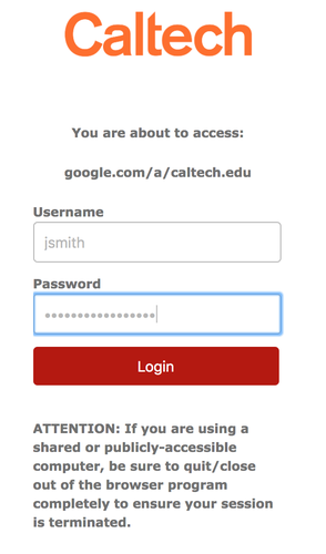 GoogleCaltechLogin