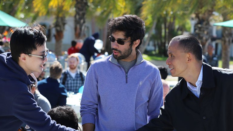 people meeting at beach BBQ retreat 2018