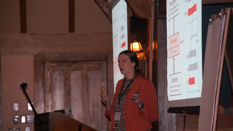 Caroline Charpentier giving her talk