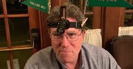 David Anderson with his headlamp