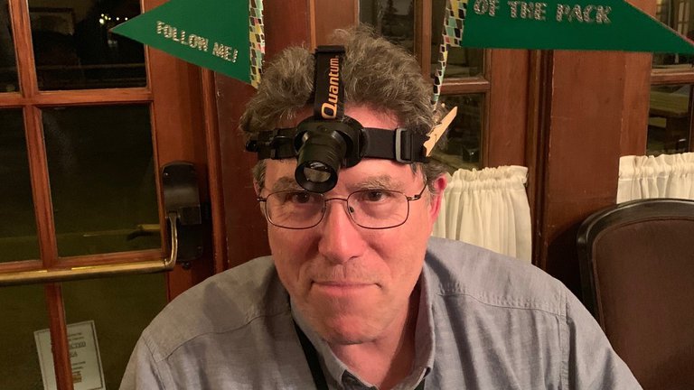 David Anderson with his headlamp