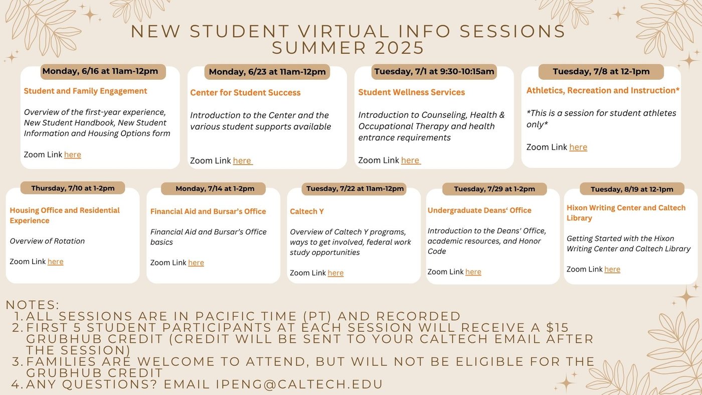 info session schedule