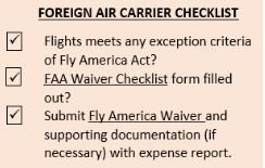 foreign air carrier checklist