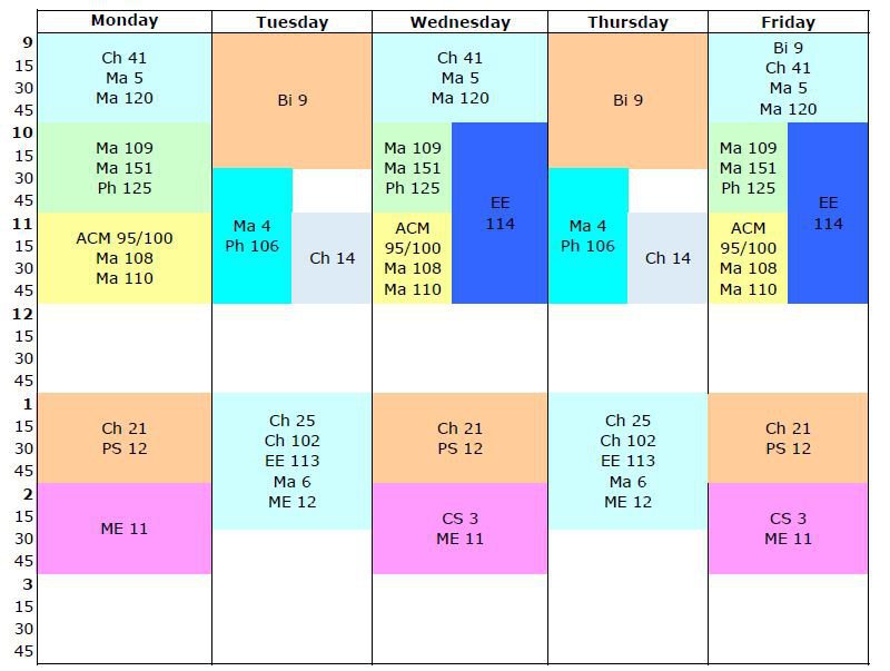 grid calendar for spring term