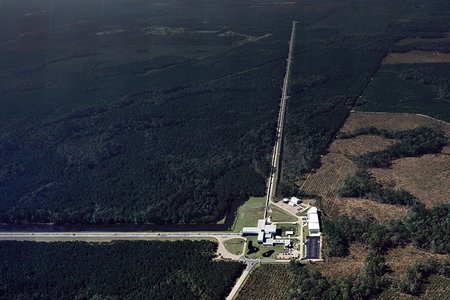 Aerial photograph of LIGO Livingston facility