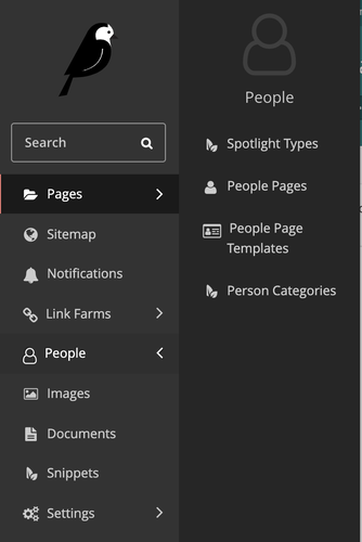 People Admin Menu