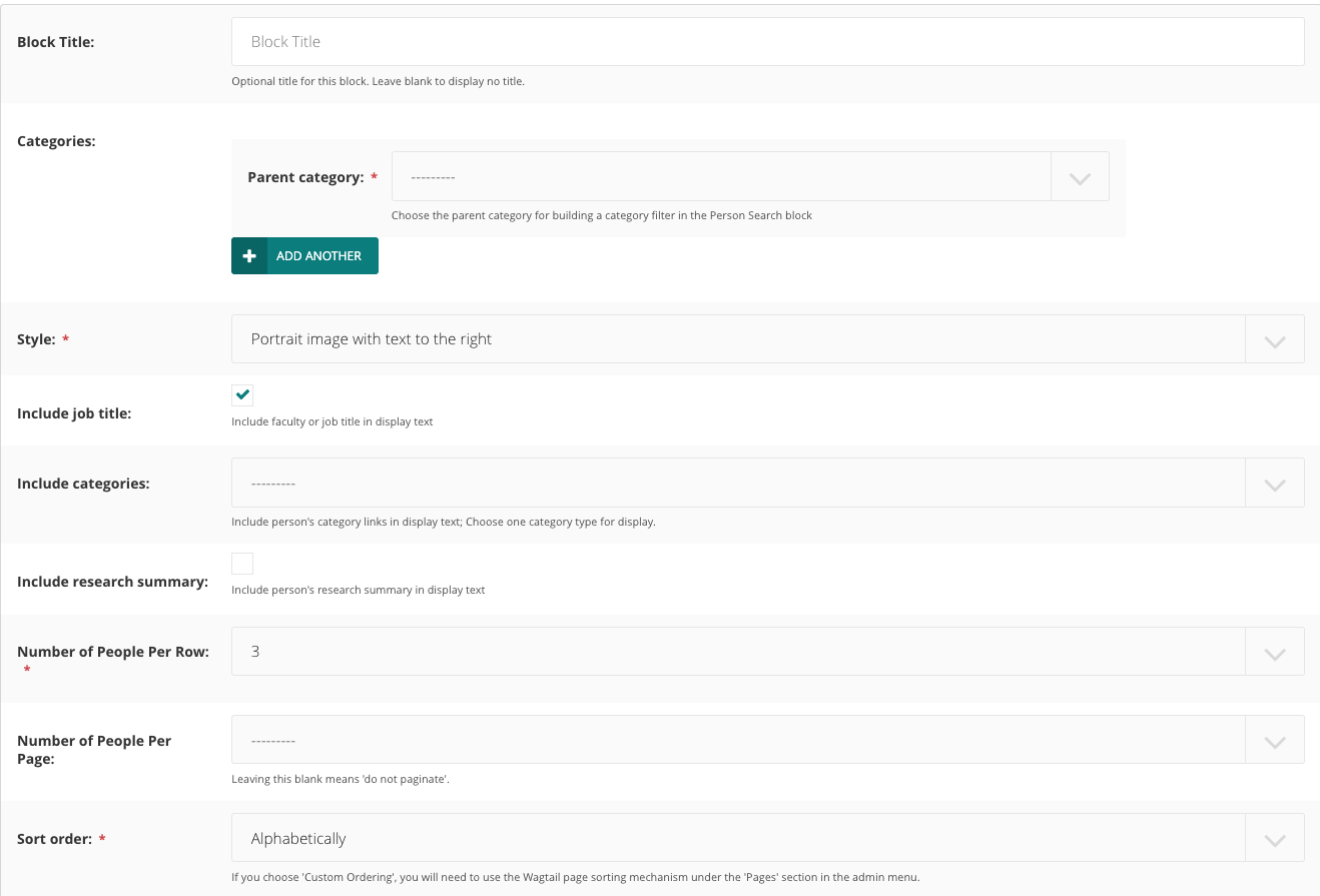 Person List Block