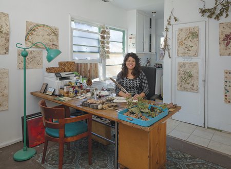 Sandy Rodriguez in her studio