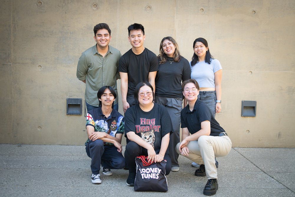 David Cagan (top left) poses with the Rising Tide cohort. Top row, from left to right: Cagan, Vincent Vu, Rebecca Ramirez, Chaw Soe. Bottom row: Pablo Romero, Shelli Wang, Seiji Sakamoto.