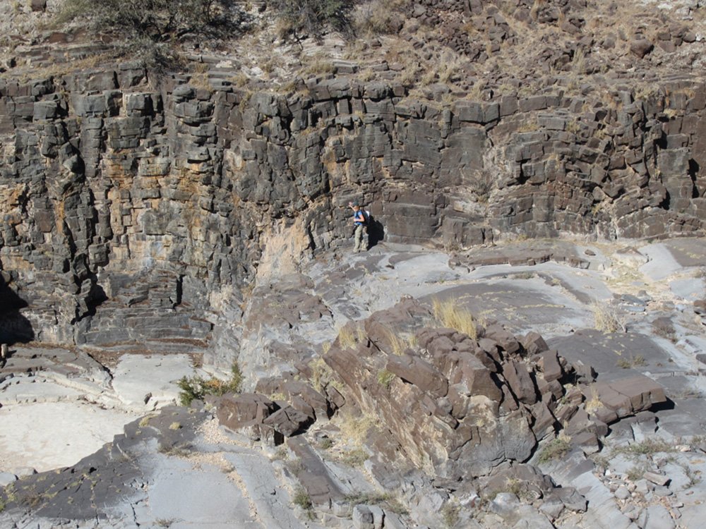 A 2.5-billion-year-old stromatolite reef in South Africa is evidence of microbial life. 