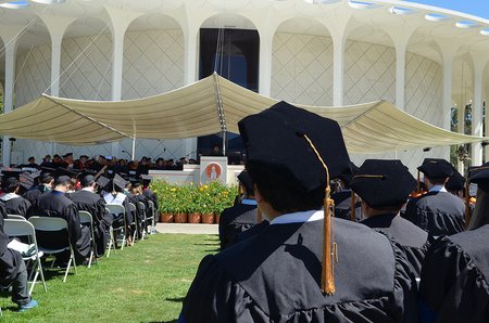 photo of graduating students at Caltech's 2017 Commencement