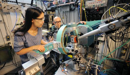 photo of two people working in a research lab