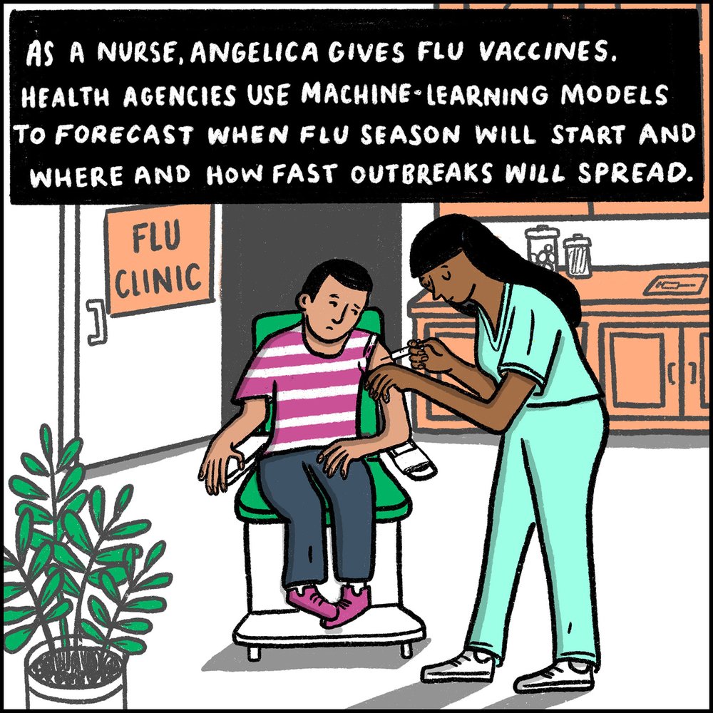 Public health agencies use machine-learning models to forecast when flu season will start and where and how fast outbreaks will spread.