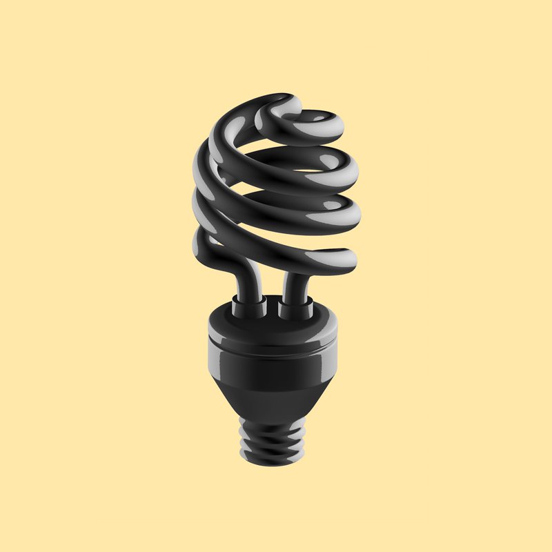 Illustration of a fluorescent light bulb