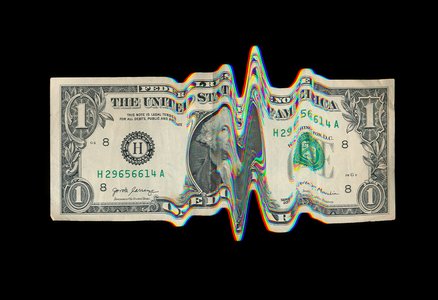 A distorted dollar bill