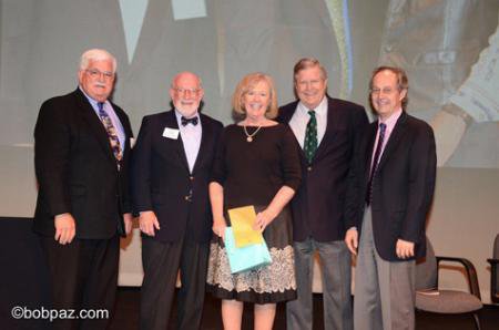 photo of Barbara Green with Caltech dignitaries