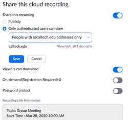 Zoom Cloud permissions